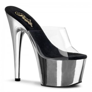 Claquette Plateforme Pleaser Adore-701 Femme Argent | PARIS FRDSGNAM