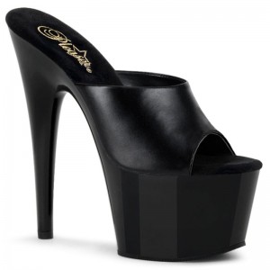 Claquette Plateforme Pleaser Adore-701 Leather Femme Noir | PARIS FRTGXJZV