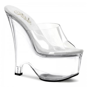 Claquette Plateforme Pleaser Beau-601 Femme Clear | PARIS FRJDWAYK