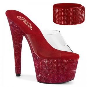 Claquette Plateforme Pleaser Bejeweled-712RS Femme Rouge | PARIS FRBGVXYH