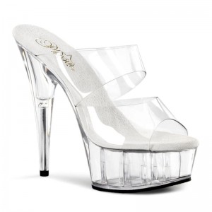 Claquette Plateforme Pleaser Delight-602 Femme Clear | FRANCE FRWFEIPG