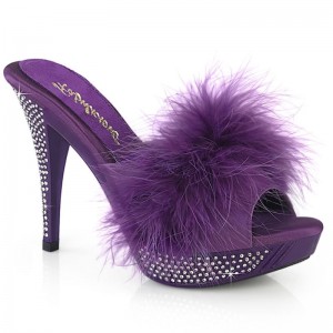 Claquette Plateforme Pleaser Elegant-401F Femme Violette | PARIS FRERSKNU