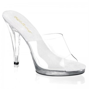 Claquette Plateforme Pleaser Flair-401 Femme Clear | FRANCE FRCFLGZI