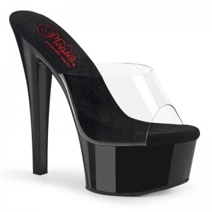 Claquette Plateforme Pleaser Gleam-601 Femme Noir | PARIS FRTKUXJM