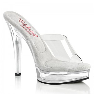 Claquette Plateforme Pleaser Majesty-501 Femme Clear | PARIS FRWIGQUA