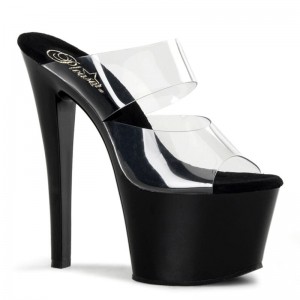 Claquette Plateforme Pleaser Sky-302 Femme Noir | FRANCE FRLYMBUN