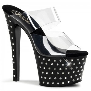 Claquette Plateforme Pleaser Stardust-702 Femme Noir | PARIS FRMGYBXR