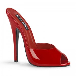 Mules Pleaser Domina-101 Femme Rouge | PARIS FRKDWHTJ