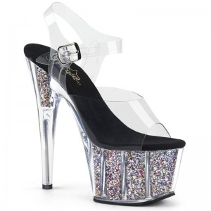 Talons Pleaser Adore-708CG Femme Argent | PARIS FRHWXSBQ