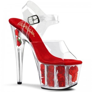 Talons Pleaser Adore-708FL Femme Rouge | PARIS FRRSLHZM