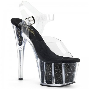 Talons Pleaser Adore-708G Femme Noir | FRANCE FRBQACSU