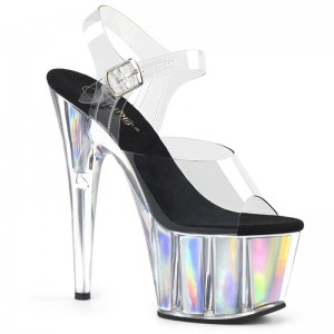 Talons Pleaser Adore-708HGI Hologram Femme Argent | PARIS FRORXSNV