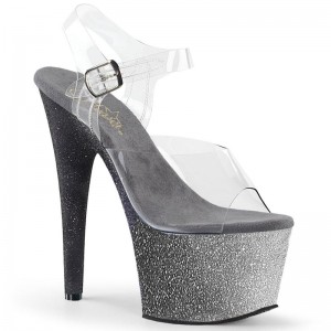 Talons Pleaser Adore-708OMBRE Femme Argent | PARIS FRETUFMG