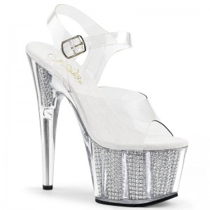 Talons Pleaser Adore-708SRS Femme Argent | PARIS FRCSNBMU