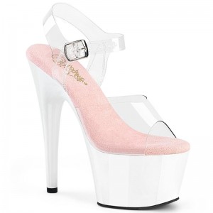 Talons Pleaser Adore-708 Femme Rose Blanche | FRANCE FRAIJTZW