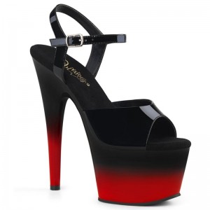 Talons Pleaser Adore-709BR-H Femme Noir Rouge | FRANCE FRRBYNWV