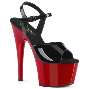 Talons Pleaser Adore-709 Femme Noir Rouge | FRANCE FRDUEXSG