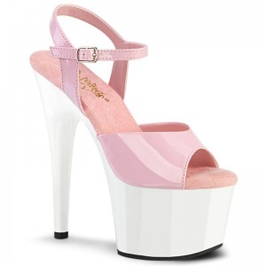 Talons Pleaser Adore-709 Femme Rose Blanche | PARIS FRUPDNHT