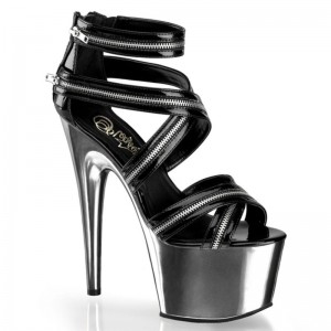 Talons Pleaser Adore-767 Femme Noir Grise | PARIS FRYOUIHW