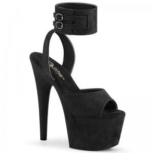 Talons Pleaser Adore-791FS Suede Femme Noir | PARIS FREBOSHM