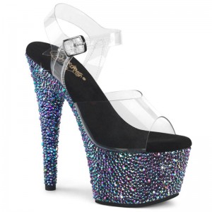 Talons Pleaser Bejeweled-708MS Femme Noir Multicolore | PARIS FREVNSCA