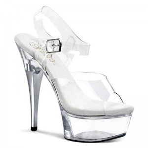 Talons Pleaser Captiva-608 Femme Clear | FRANCE FRLIUXAY