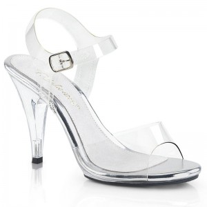 Talons Pleaser Caress-408 Femme Clear | PARIS FRZBWVCU