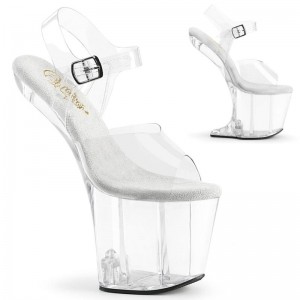 Talons Pleaser Craze-808 Femme Clear | PARIS FRVOLUCT