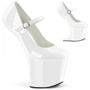 Talons Pleaser Craze-880 Femme Blanche | PARIS FRCLOVKX