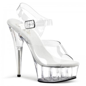 Talons Pleaser Delight-608 Femme Clear | FRANCE FRAHGIUF