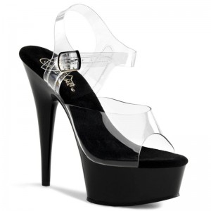 Talons Pleaser Delight-608 Femme Noir | FRANCE FRTQAJNU