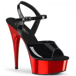 Talons Pleaser Delight-609 Femme Noir Rouge | PARIS FRSJCOPH