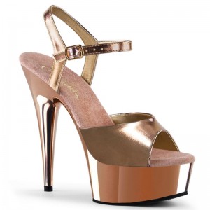 Talons Pleaser Delight-609 Femme Rose Doré | PARIS FRKEFGDL