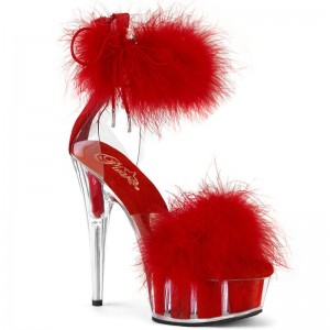 Talons Pleaser Delight-624F Femme Rouge | FRANCE FRKUOBCE