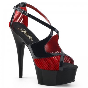 Talons Pleaser Delight-652-1 Femme Noir Rouge | PARIS FRSHKMBU