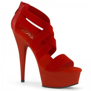 Talons Pleaser Delight-669 Femme Rouge | FRANCE FRNJIOVW