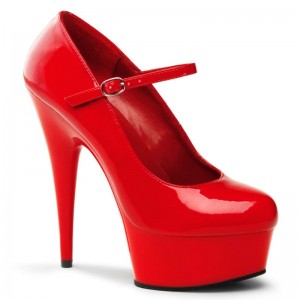 Talons Pleaser Delight-687 Femme Rouge | FRANCE FRLKWVYT