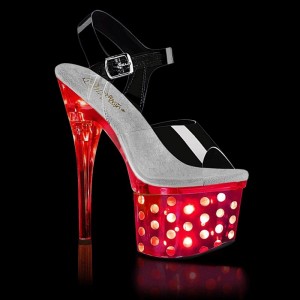 Talons Pleaser Discolite-708DOTS Femme Argent | FRANCE FRGAKZCD