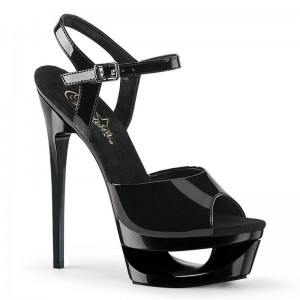 Talons Pleaser Eclipse-609 Femme Noir | FRANCE FRNPLIUA