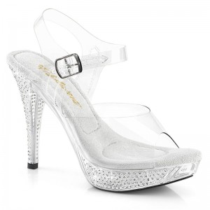 Talons Pleaser Elegant-408 Femme Clear | FRANCE FRZISJBU