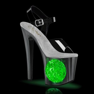 Talons Pleaser Enchant-708LT-CIRCLE Femme Argent | PARIS FRMONGQB