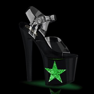 Talons Pleaser Enchant-708LT-STAR Femme Noir | PARIS FRROATIG