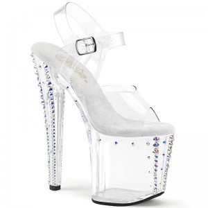 Talons Pleaser Enchant-708RS-02 Femme Clear | PARIS FRXQKLPV