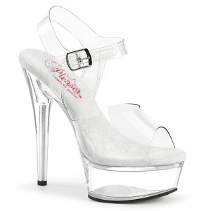 Talons Pleaser Excite-608 Femme Clear | FRANCE FRHEFWPU