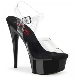 Talons Pleaser Excite-608 Femme Noir | FRANCE FRKOTWRJ