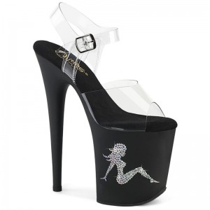 Talons Pleaser Flamingo-808TGRS Femme Noir | FRANCE FRUEMFGQ