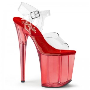 Talons Pleaser Flamingo-808T Femme Rouge | FRANCE FRSJKTIL