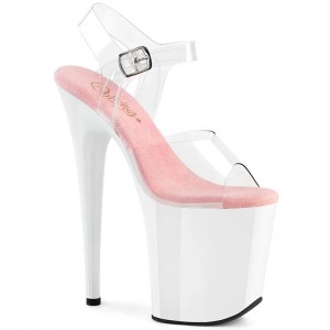 Talons Pleaser Flamingo-808 Femme Rose Blanche | PARIS FRFENSOC