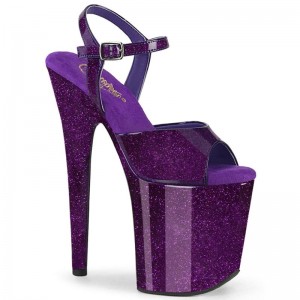 Talons Pleaser Flamingo-809GP Femme Violette | FRANCE FRPERUJZ