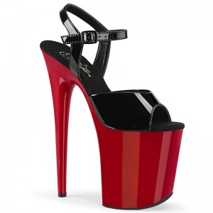 Talons Pleaser Flamingo-809 Femme Noir Rouge | FRANCE FRGILMRJ